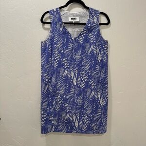 Maison Martin Margiela MM6 Women 42 US 6 Sleeveless Shift Mini Dress Blue White